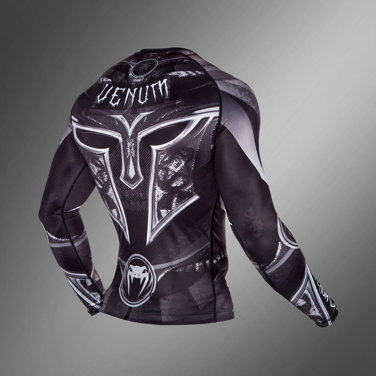 Venum Gladiator 3.0 Rashguard Long Sleeves Black/White - back