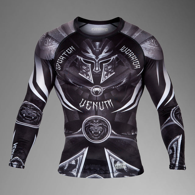 Venum Gladiator 3.0 Rashguard Long Sleeves Black/White - front