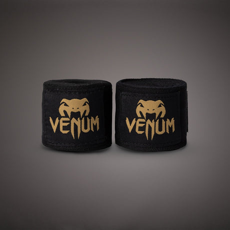 Venum Kontact Boxing Hand Wraps Black/Gold 4.5m (180 in) - front