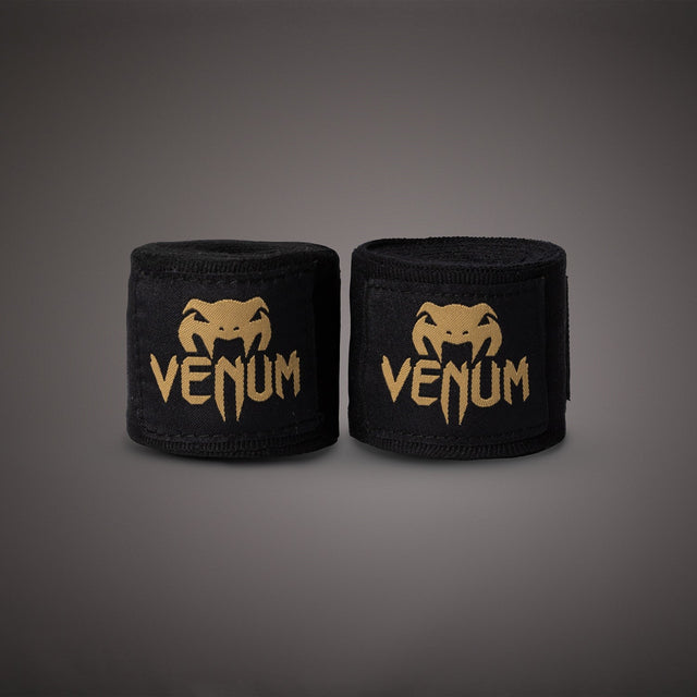 Venum Kontact Boxing Hand Wraps Black/Gold 4.5m (180 in) - front