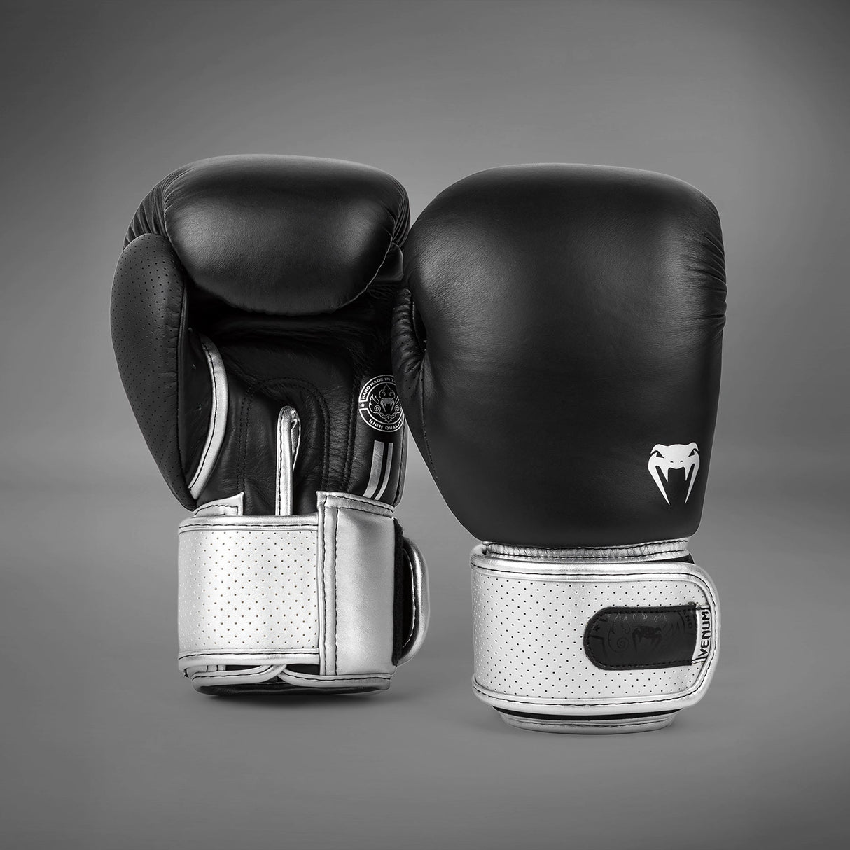 Venum Power 2.0 Boxing Gloves Black/Silver - front