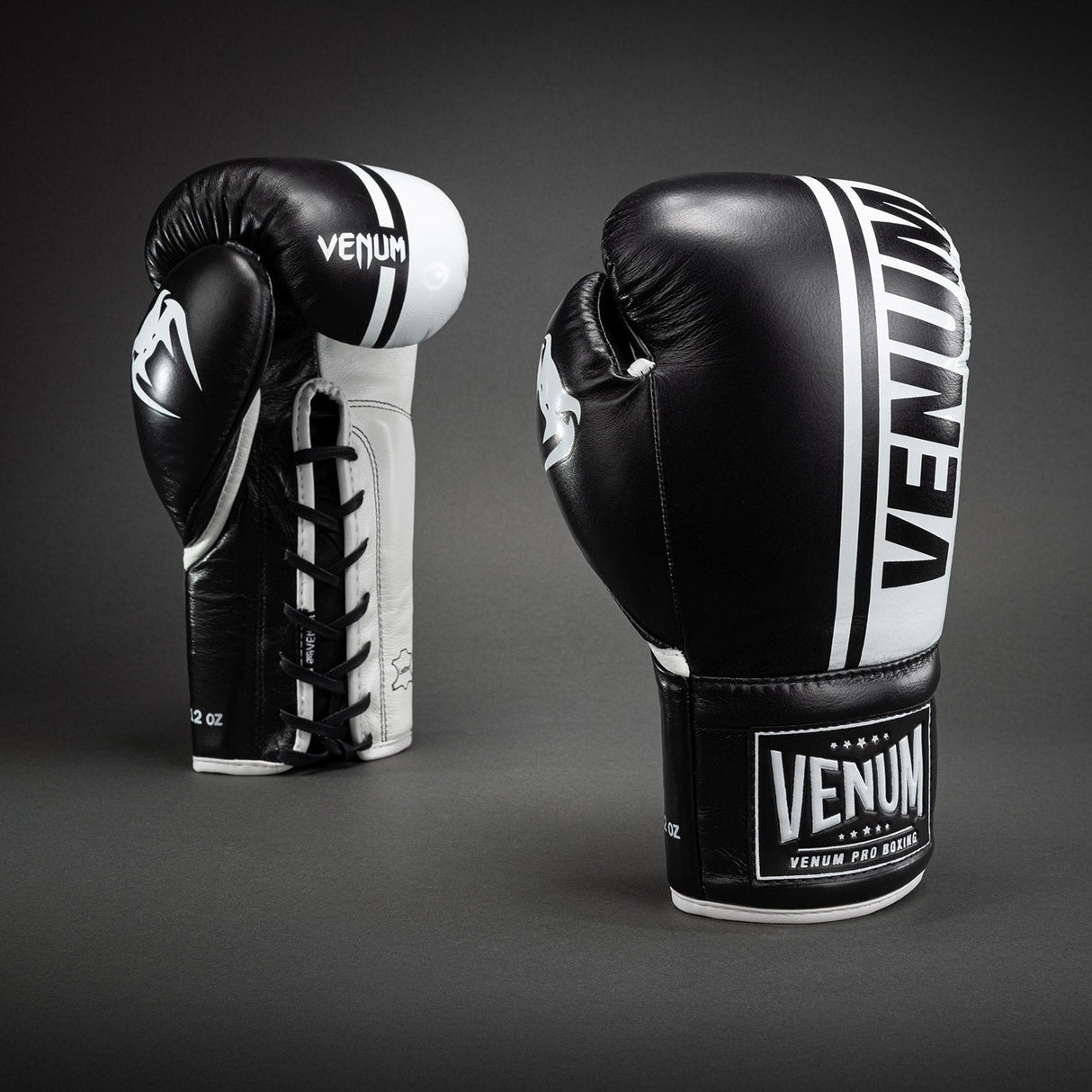 Venum Shield Pro Boxing Gloves with Laces Black/White - back