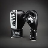 Venum Shield Pro Boxing Gloves with Laces Black/White - front