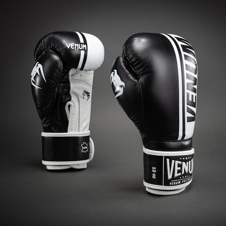 Venum Shield Pro Boxing Gloves with Velcro Black/White - front