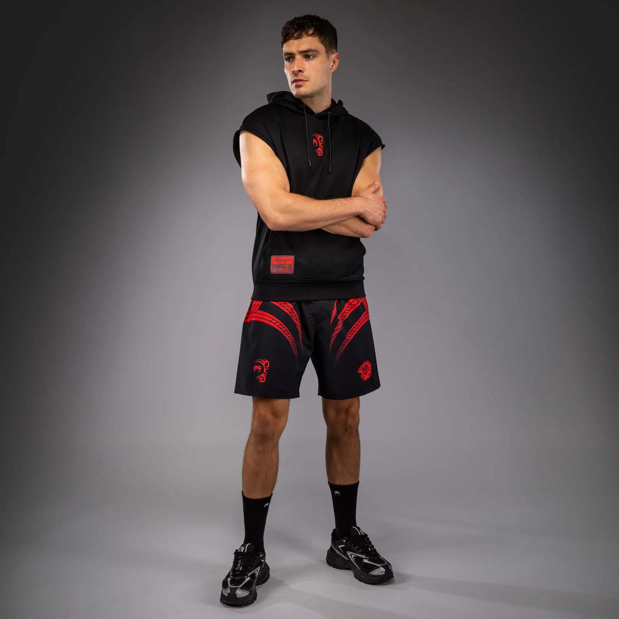 Venum x Mike Tyson Tiger Sleeveless Hoodie Deep Black/Intense Red