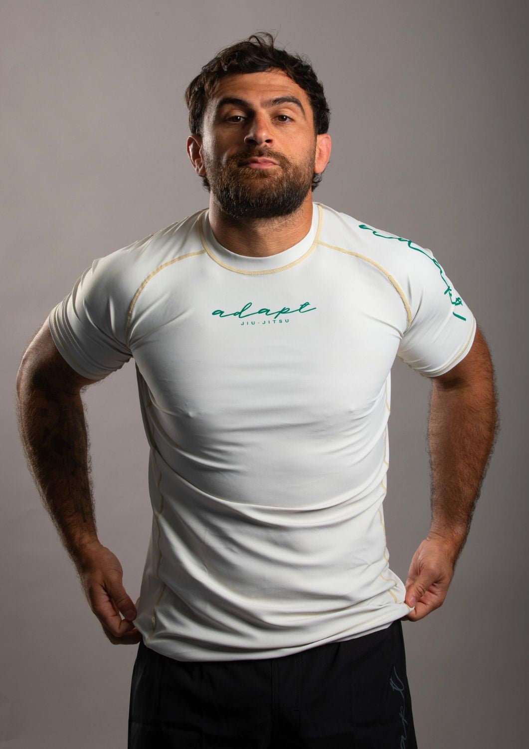 Adapt Jiu-Jitsu Mens Classic Rash Guard Irish Cream