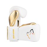 Bravose Elite Pro 2.0 Velcro Boxing Gloves White & Gold