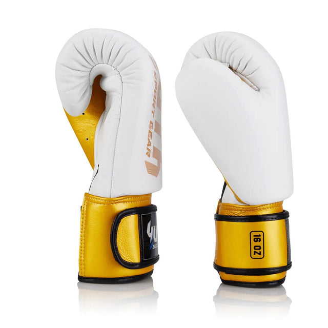 Yuth Gold Line Boxing Gloves - White/Gold