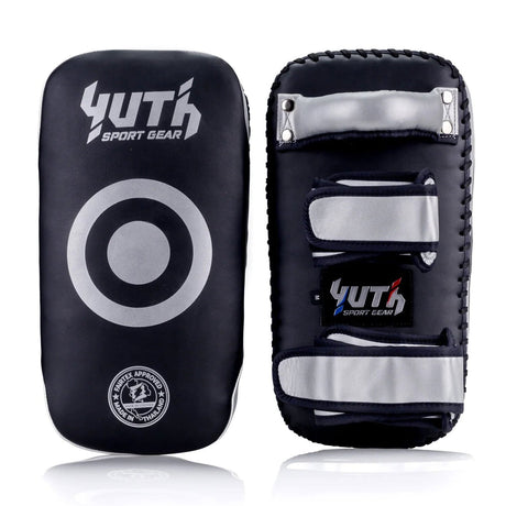 Yuth Thai Kick Pads - Black/Silver