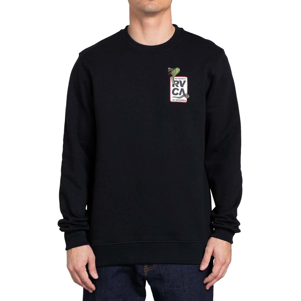 Black RVCA Snake Eyes Crewneck Jumper Black Small 