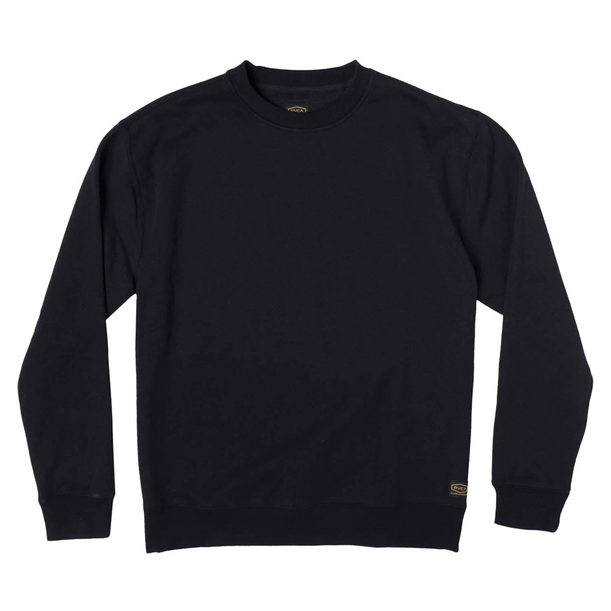 Black RVCA Day Shift Fleece Crewneck Jumper Black Small 