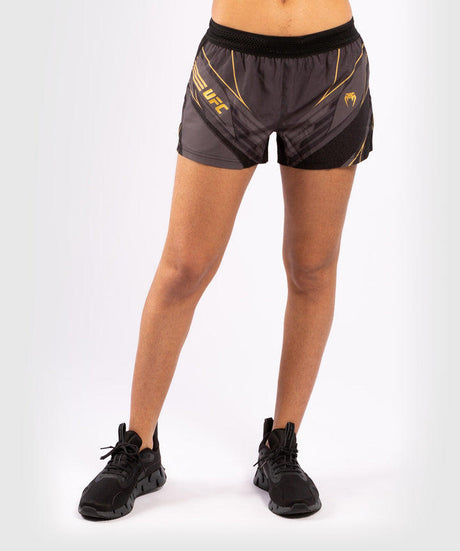 Black/Gold Venum UFC Replica Women's Training Shorts Black/Gold Large 
