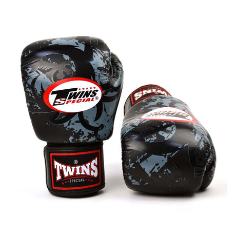 Twins FBGV-36 Tribal Dragon Boxing Gloves Black 10oz 