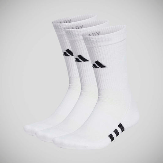 White Adidas Performance Cushioned Crew Socks