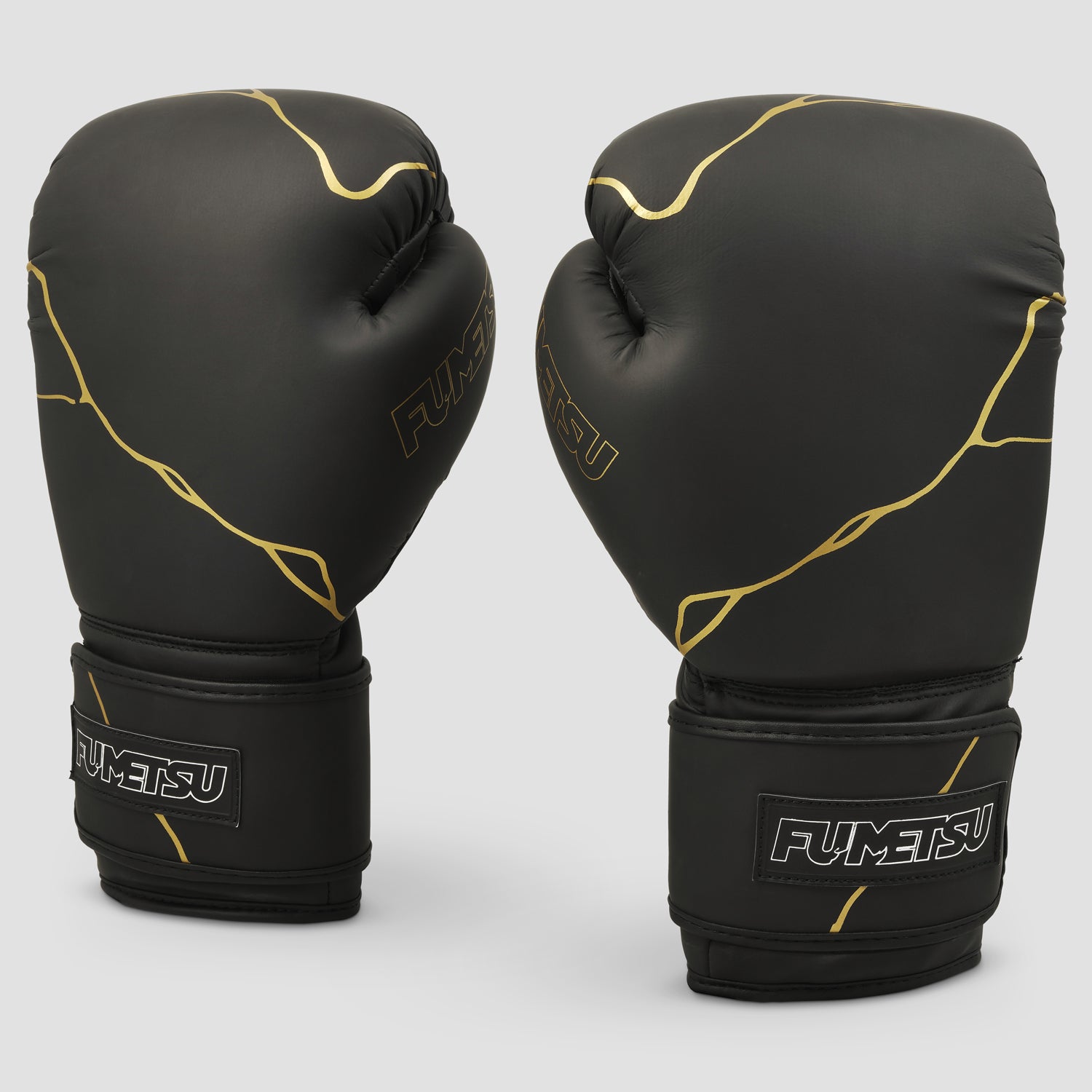 Black/Gold Kintsugi Boxing Gloves from Made4Fighters
