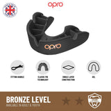 Opro Junior Bronze Self-Fit Mouth Guard Black