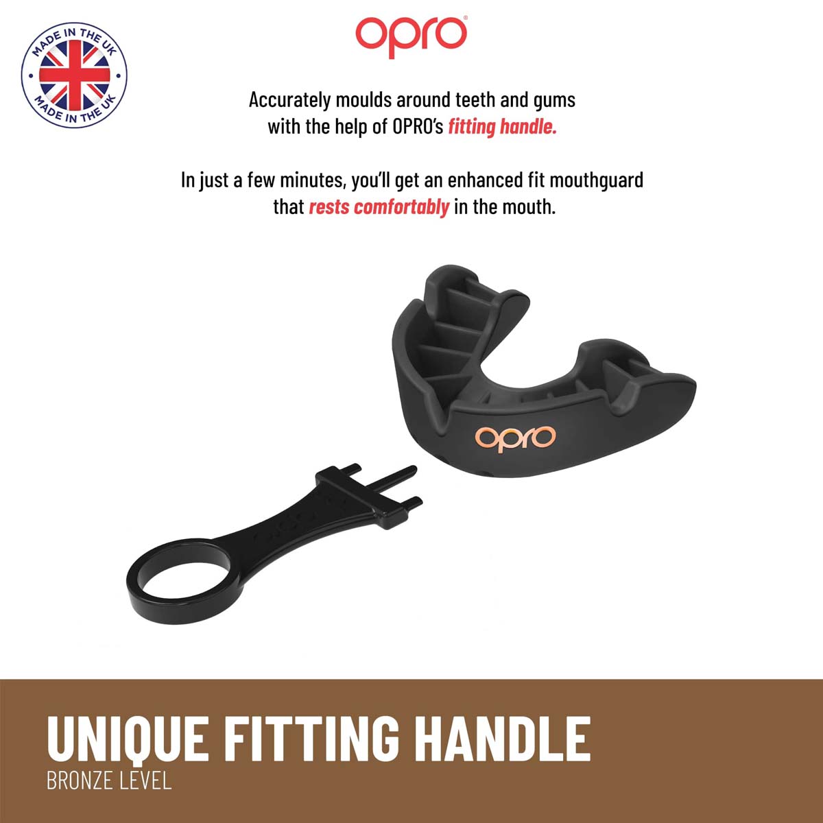 Opro Bronze Self-Fit Mouth Guard White   