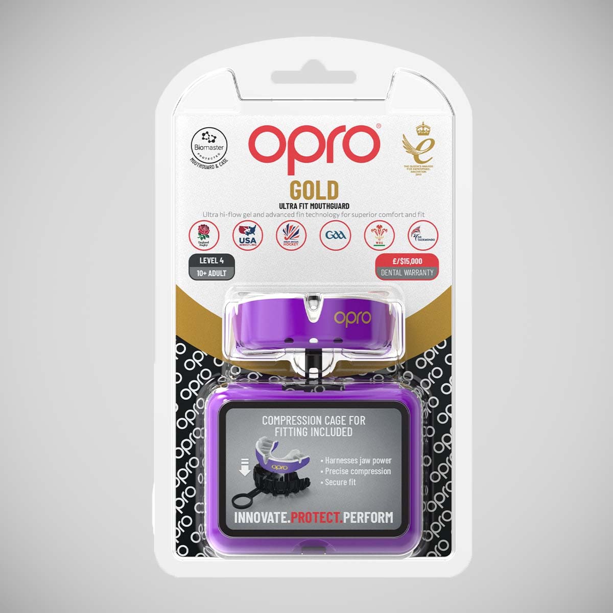 Opro Gold Self-Fit Mouth Guard Purple/Pearl   