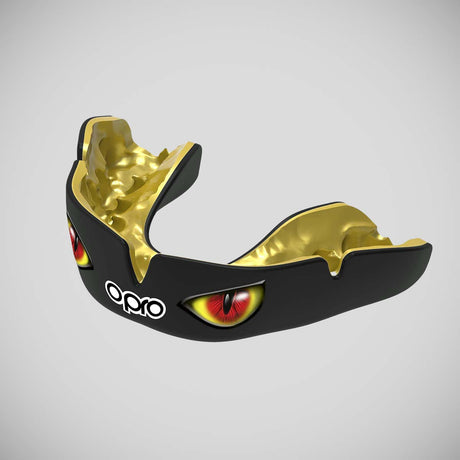 Opro Instant Custom-Fit Eyes Mouth Guard Black/Red/Gold   