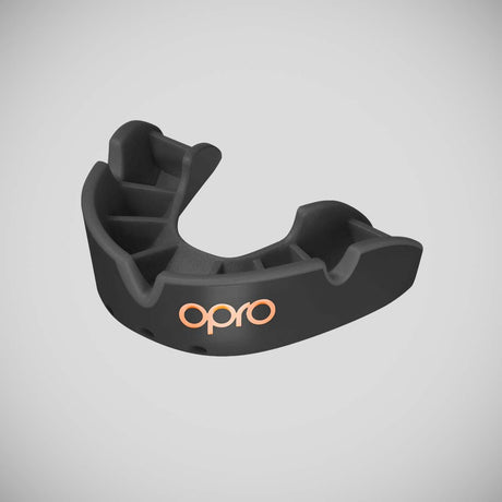 Opro Junior Bronze Self-Fit Mouth Guard Black   