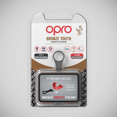 Red Opro Junior Bronze Self-Fit Mouth Guard