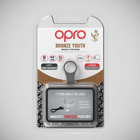 Opro Junior Bronze Self-Fit Mouth Guard White   