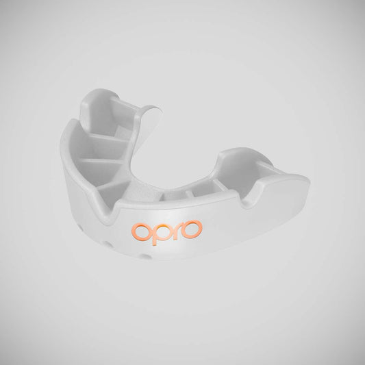 White Opro Junior Bronze Self-Fit Mouth Guard