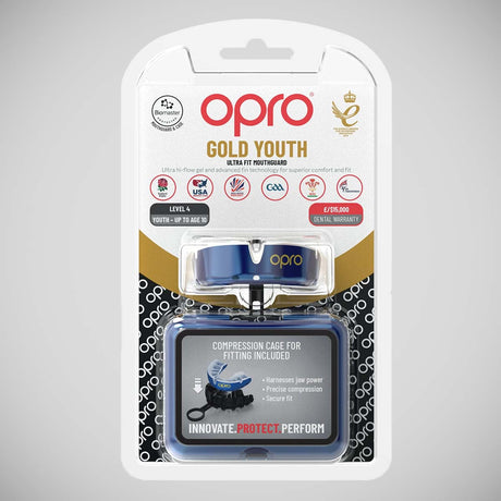 Opro Junior Gold Self-Fit Mouth Guard Blue/Pearl