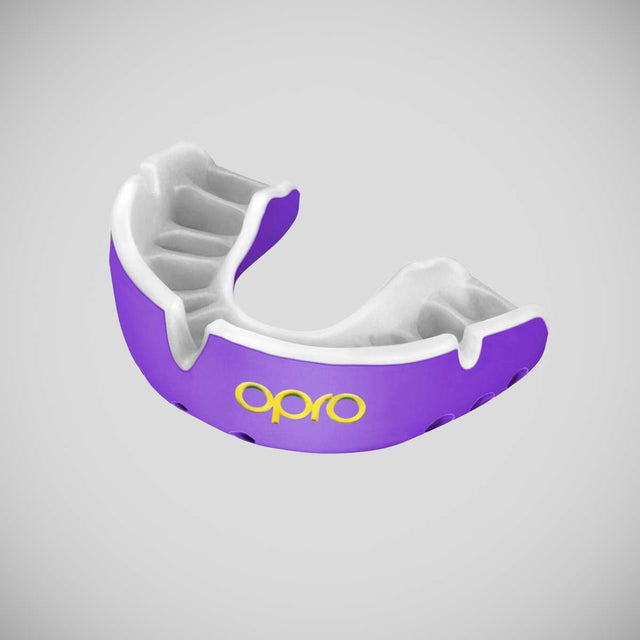 Opro Junior Gold Self-Fit Mouth Guard Purple/Pearl   