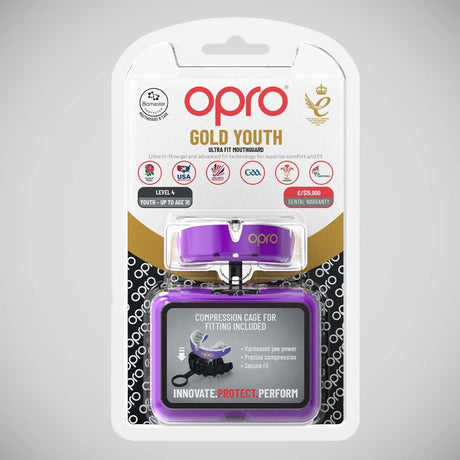 Opro Junior Gold Self-Fit Mouth Guard Purple/Pearl