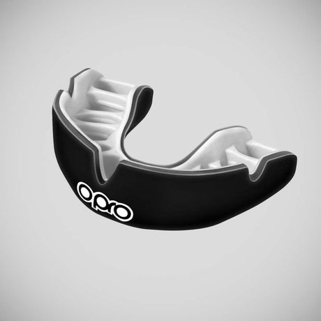 Opro Junior Instant Custom-Fit Single Colour Mouth Guard Black/White   