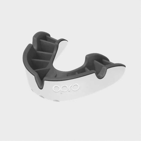 White/Black Opro Junior Silver Gen 4 Mouth Guard   