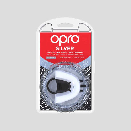 White/Black Opro Junior Silver Gen 4 Mouth Guard   