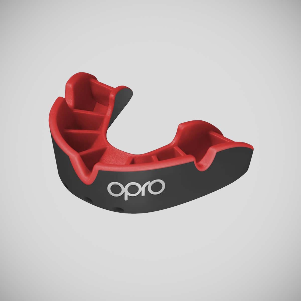 Opro Junior Silver Self-Fit Mouth Guard Black/Red