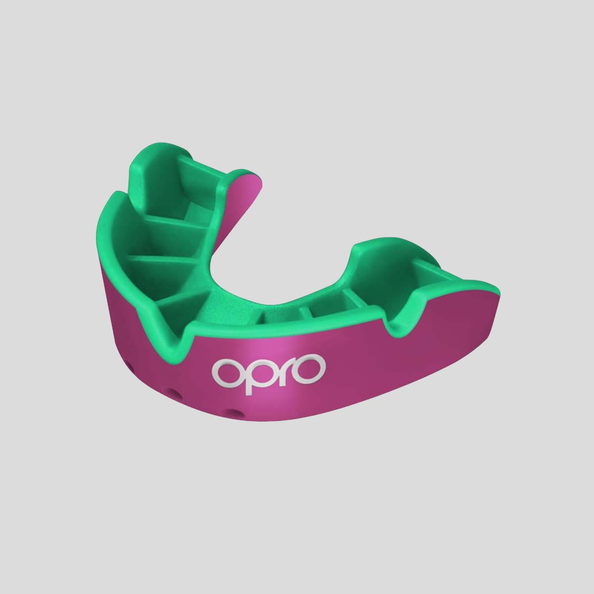 Opro Junior Silver Self-Fit Mouth Guard Pink/Green