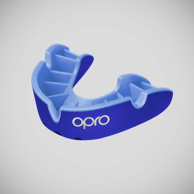 Opro Silver Self-Fit Mouth Guard Dark Blue/Blue   