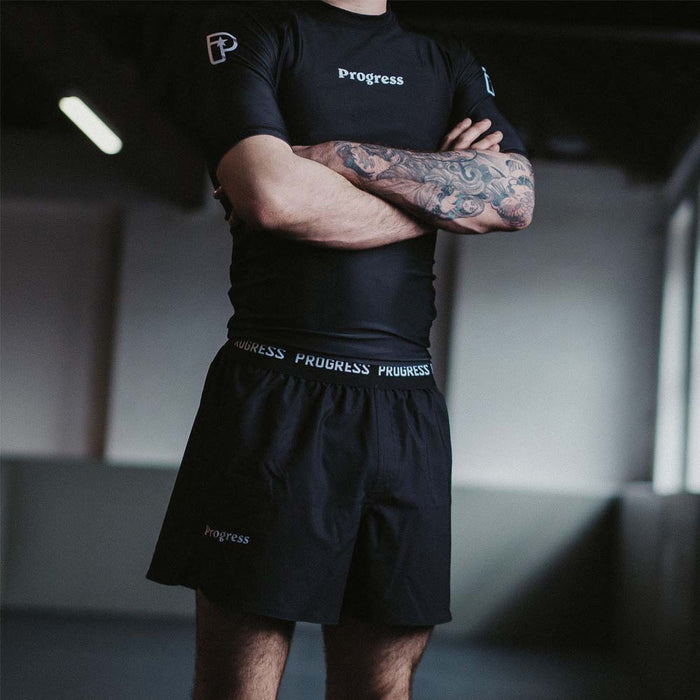 Black Progress Academy Rash Guard   