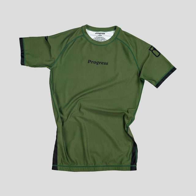 Khaki Progress Academy+ Short Sleeve Rash Guard   