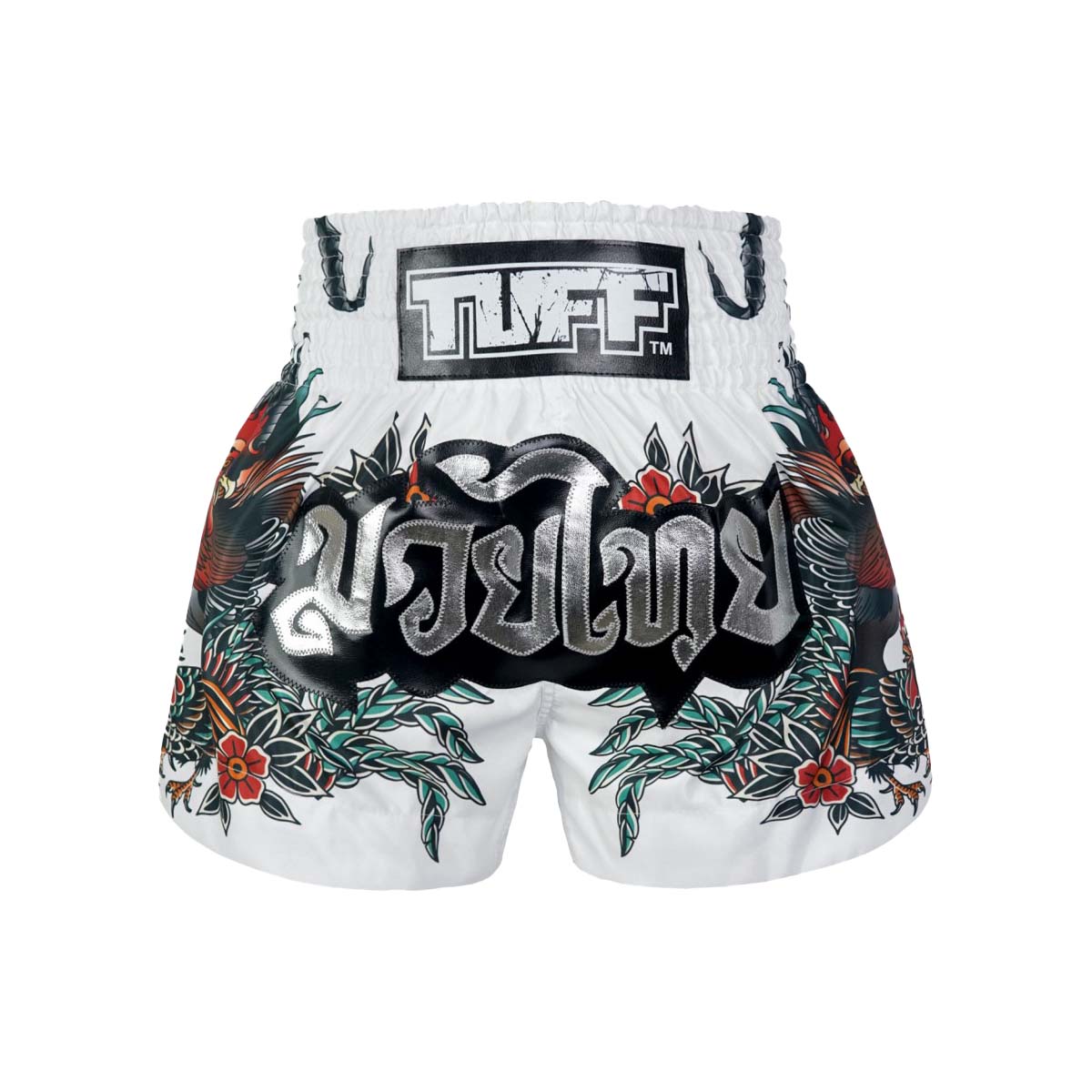 White TUFF Sport MS677 Origin of Thai Rooster Muay Thai Shorts   