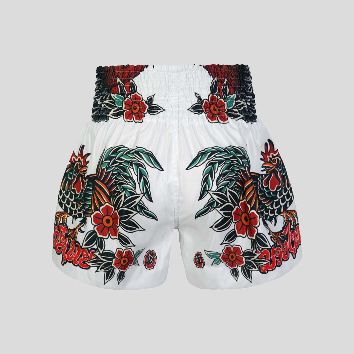 White TUFF Sport MS677 Origin of Thai Rooster Muay Thai Shorts   