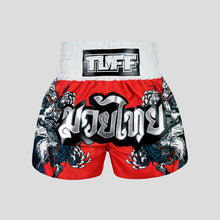 Red/White TUFF Sport MS684 Wolfpack Muay Thai Shorts