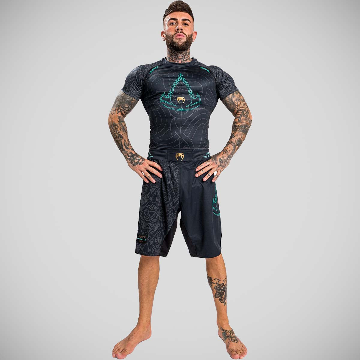 Black Venum Assassin's Creed Reloaded Short Sleeve Rash Guard   