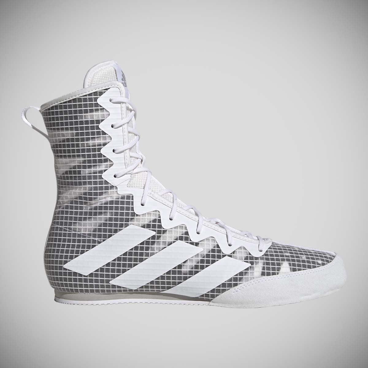 Adidas Box Hog Boxing Boots White/Grey from Made4Fighters