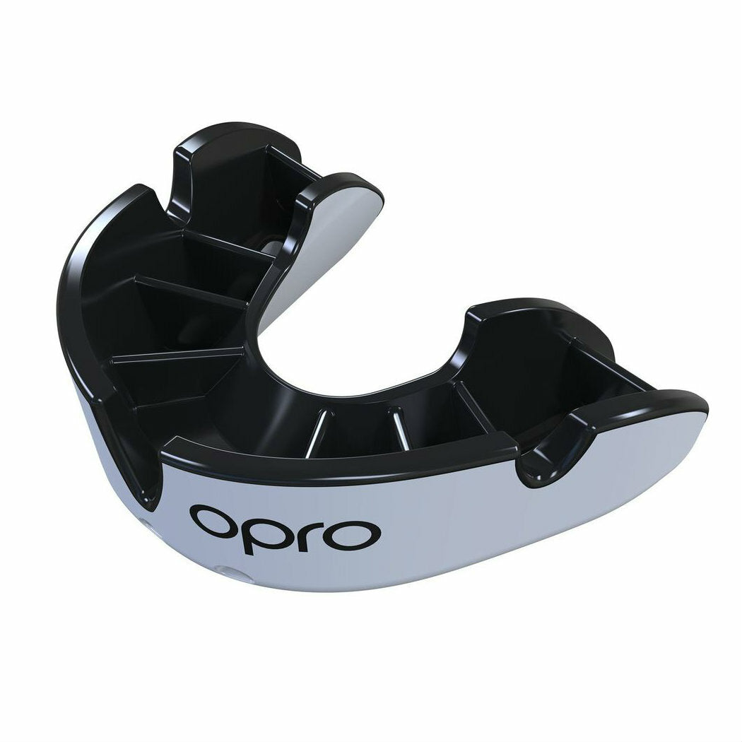 Opro Junior Silver Twin Pack Gen 4 Mouth Guard Black/White