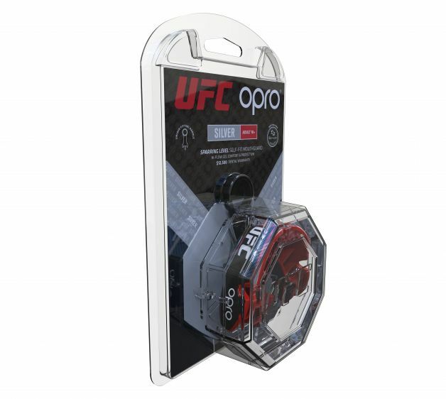 Opro UFC Silver Mouth Guard Black/Red