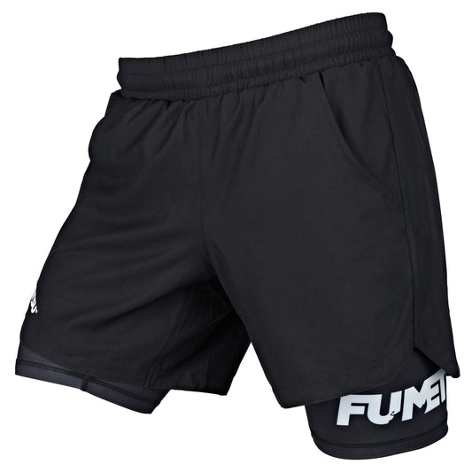 Black-Black Fumetsu Dual Layer Training Shorts