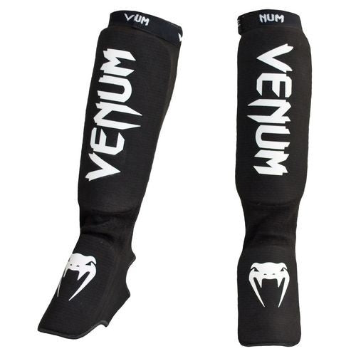 Black/White Venum Kontact Shin Instep Guards   