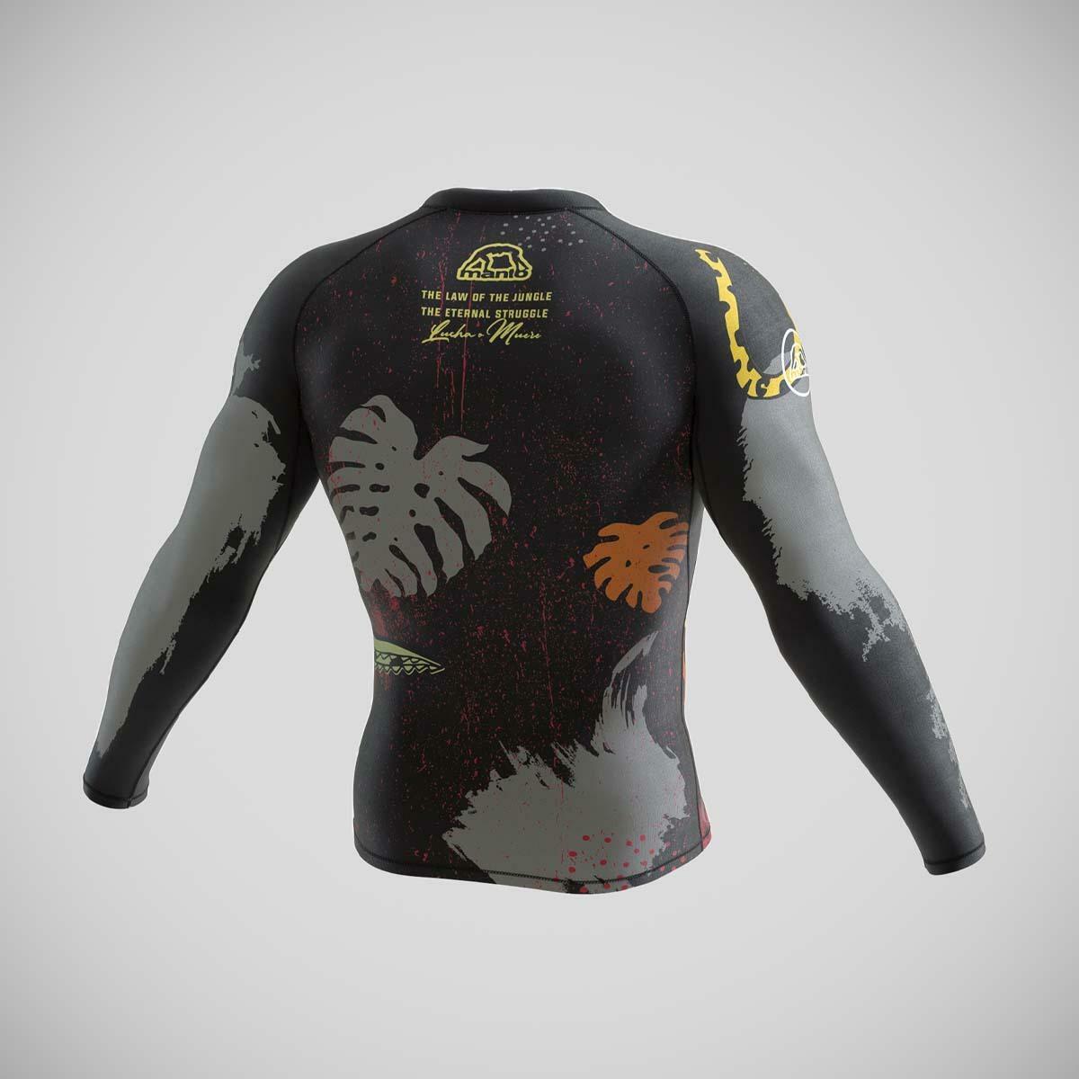 Black Manto Jungle Long Sleeve Rash Guard   