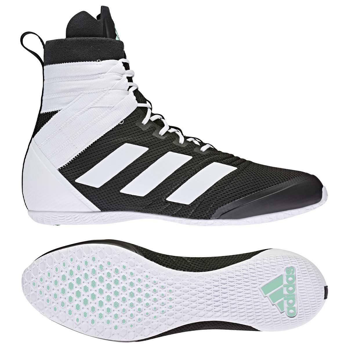 Black-White Adidas Speedex 18 Boxing Boots   