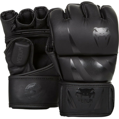 Matte Black Venum Challenger MMA Gloves   